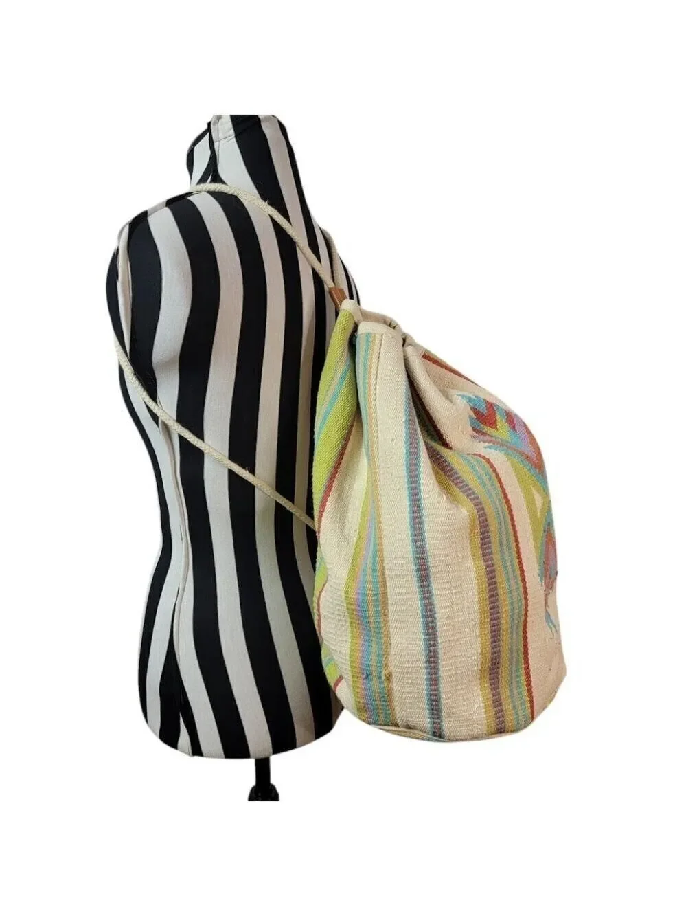 Bohemian Backpack - Saddle Blanket Drawstring Rucksack - Beach Gym Weekends